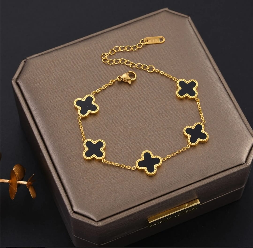 Van Cleef & Arpels Lucky Alhambra Gold-plated Double Chain Black Clover  Pendant Necklace Australia Price