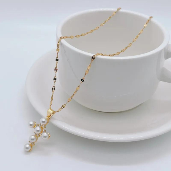 Pearl Cross Necklace