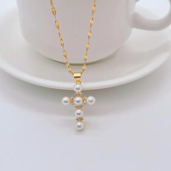 Pearl Cross Necklace