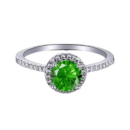 Emerald Halo Ring