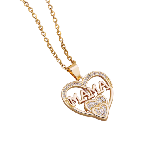 MAMA Letter Heart Shape Necklace